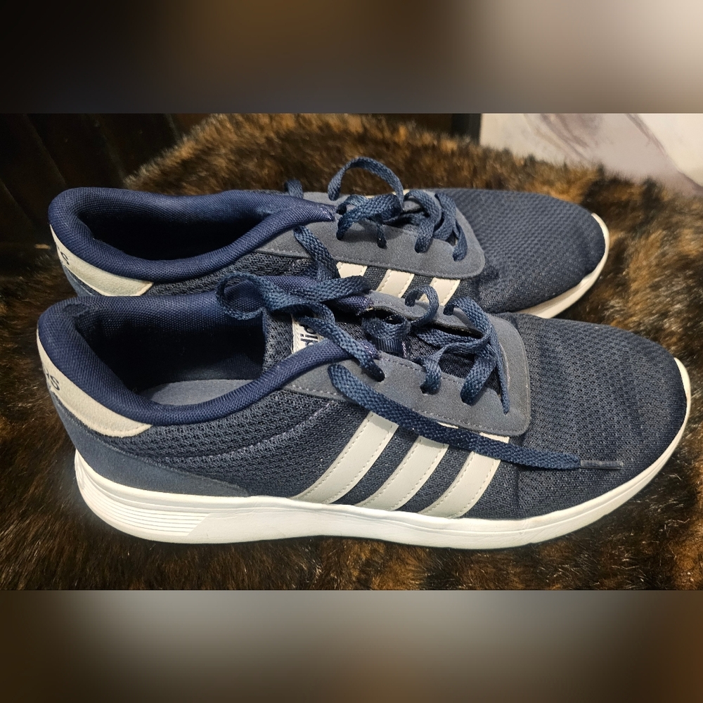 Adidas Mens Lite Racer Casual Classic 3 Stripe Lace Up Trainers